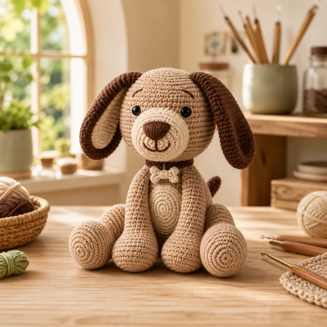 Floppy Ear Puppy – handmade crochet finished example 1
