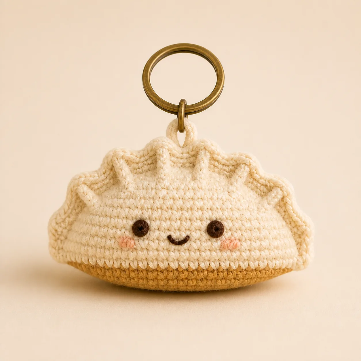 Kawaii Gyoza Dumpling – handmade crochet finished example 1