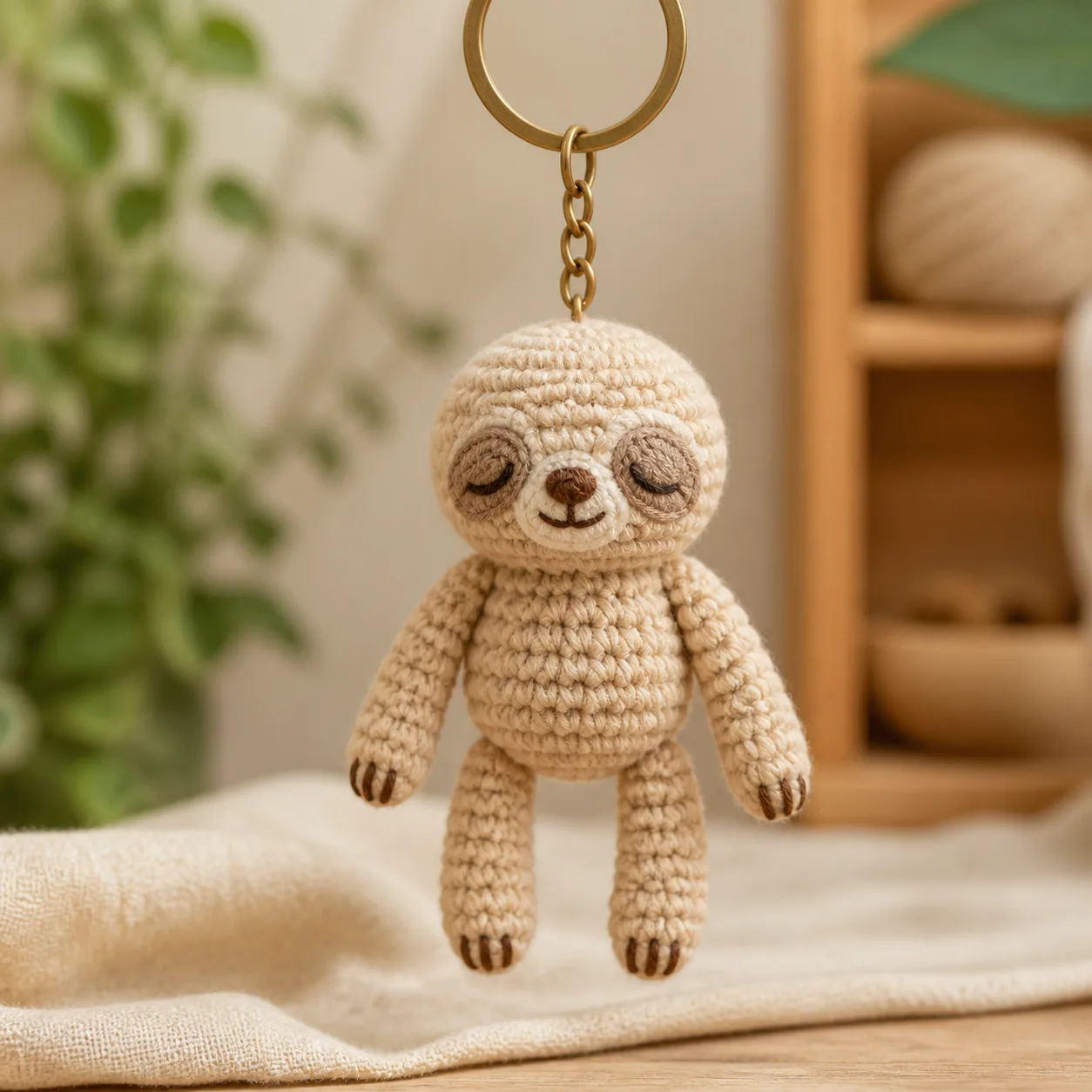 Sleepy Sloth Keychain